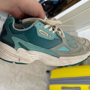 Adidas  Turquoise and Gray Sneakers